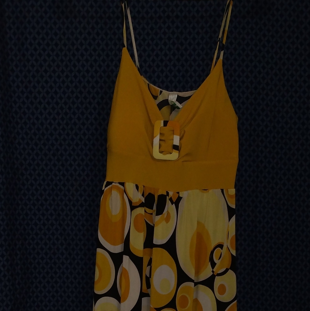 Yellow black design dress